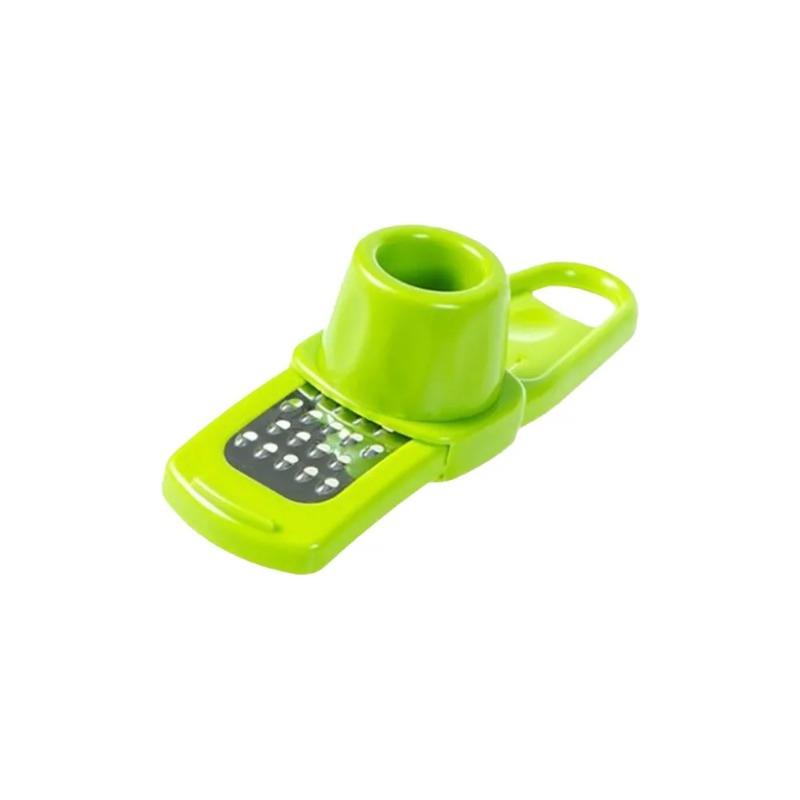 Mini Manual Garlic Grinder - Creative Garlic Press & Mash Tool, Compact Green Kitchen Gadget for Fresh Garlic Prep