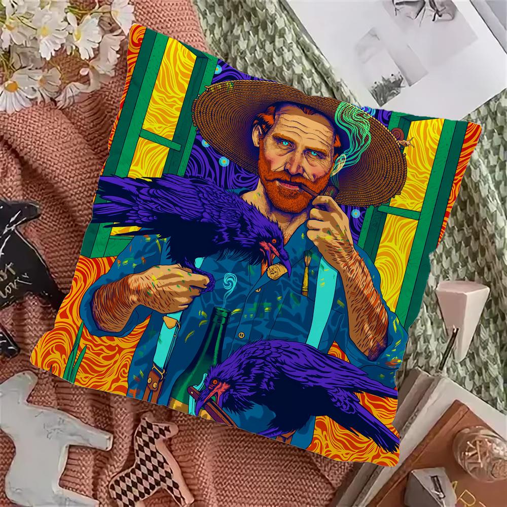 V-Van G-Gogh Art Pillow Case Pillowcase Home Sofa Cushions Car Cushions Pillowcover Office Pillowshell Pillow