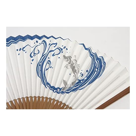 [Hasegawa] Men's Folding Fan, Tailored by Kyoto Artisans, Includes Fan Case, Gift Boxed (Carp)