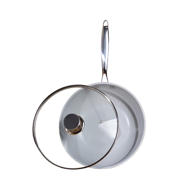 ZIPOYA 28cm Double-Sided Ceramic Non-Stick Wok with Glass Lid