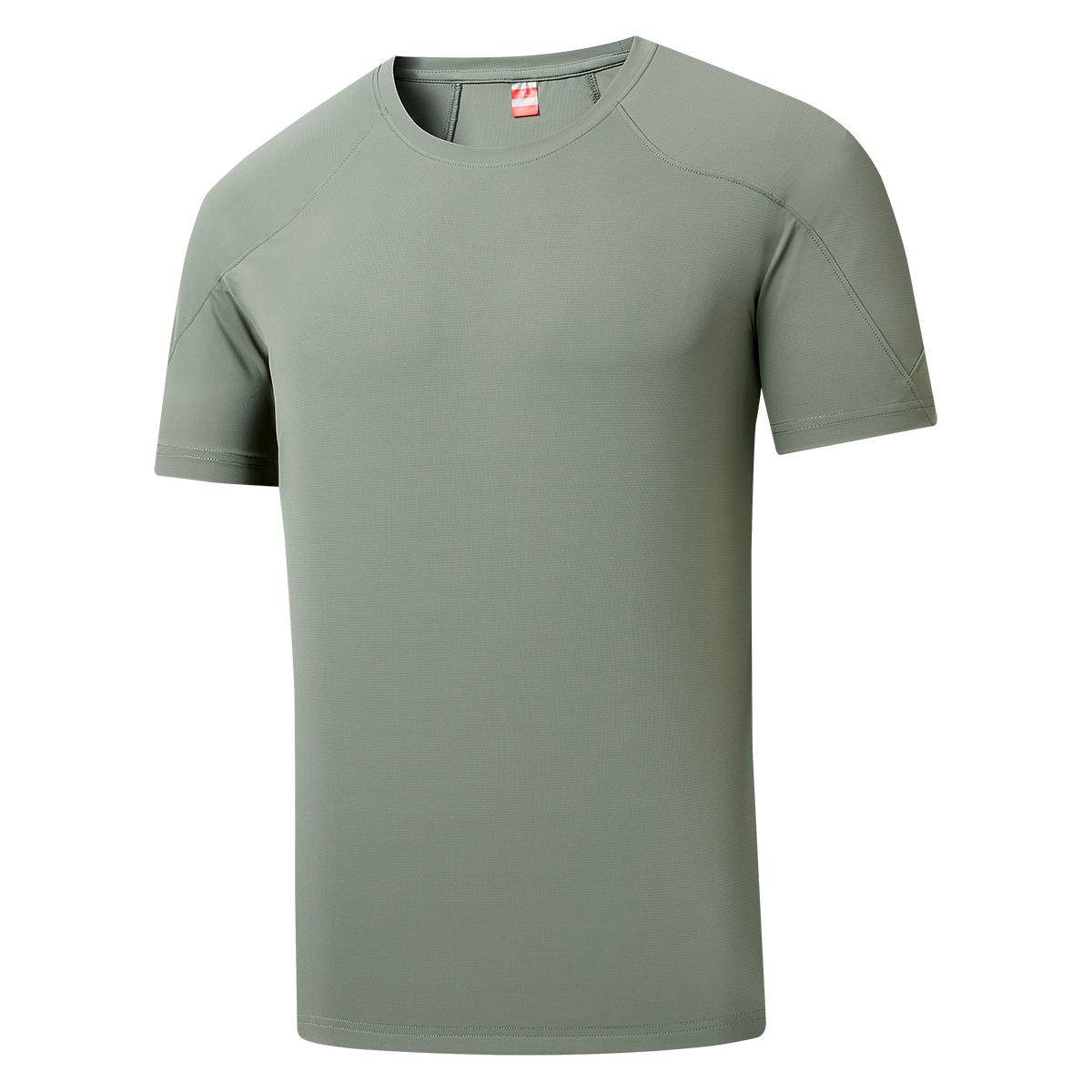 

Quick-drying Ice Silk T-shirt Men s Fitness Sports Short-sleeved Seamless Round Neck Short-sleeved Top 2XL армия зеленый