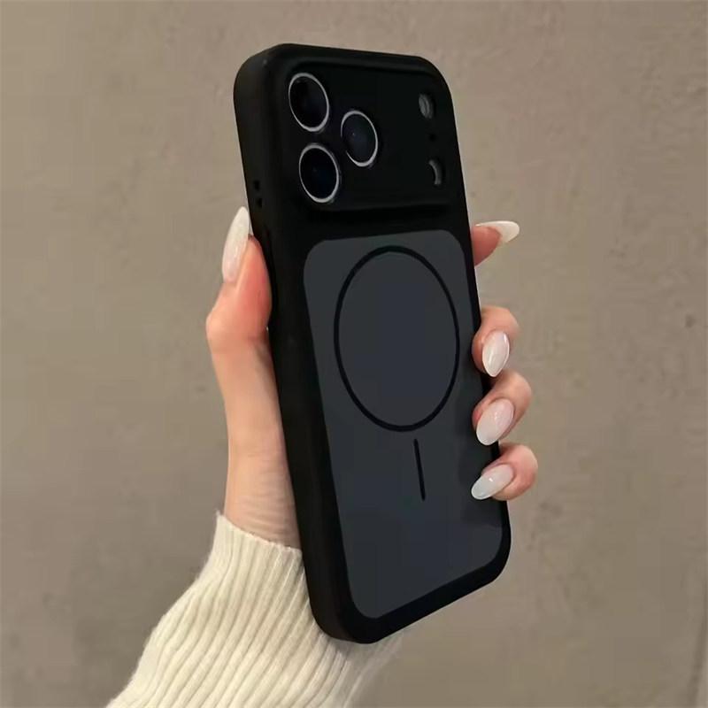 Liquid Silicone Dual-color , Lens-protecting Phone Case, Supports Magnetic Charging for iPhone 17, 16, 15, 14, and 13 Series