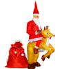 CLEAN HOUSE Men's Adult Christmas Costume, Santa Claus Reindeer Costume Set, Hat, Beard, and Bag