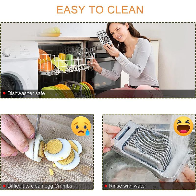 LMETJMA Egg Slicer for Hard Boiled Eggs Stainless Steel Wire Egg Slicer Dicer Cutter Kitchen Strawberry Mushroom Slicer JT188 2