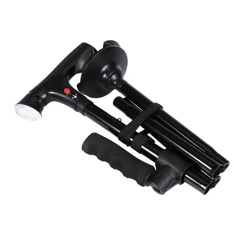 Cross-Border Trusty Cane: Five-Section Lighted Walking Stick with Voice Broadcast