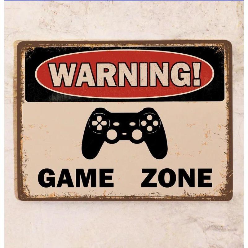 Angry Gamer Metal Sign 20x30cm, Funny Video Game Room Decor Gift