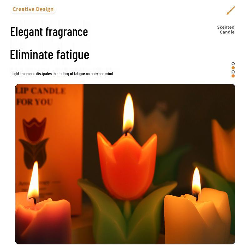 Tulip Scented Candle Ornament - Holiday & Special Occasions Gift for Mother's Day & Teacher's Day.