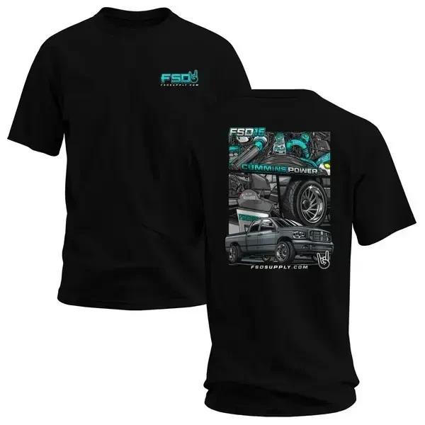 FSD Cummins Power Turbo Diesel Tee – Black Cotton Graphic Shirt for Diesel Truck XXL