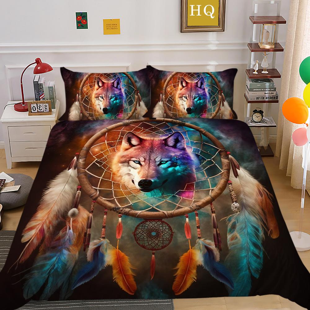 3D Wolf Printing Bedding Set Cover Single Size Microfiber Bedspreads Teen Fashion High Quality Home Textiles