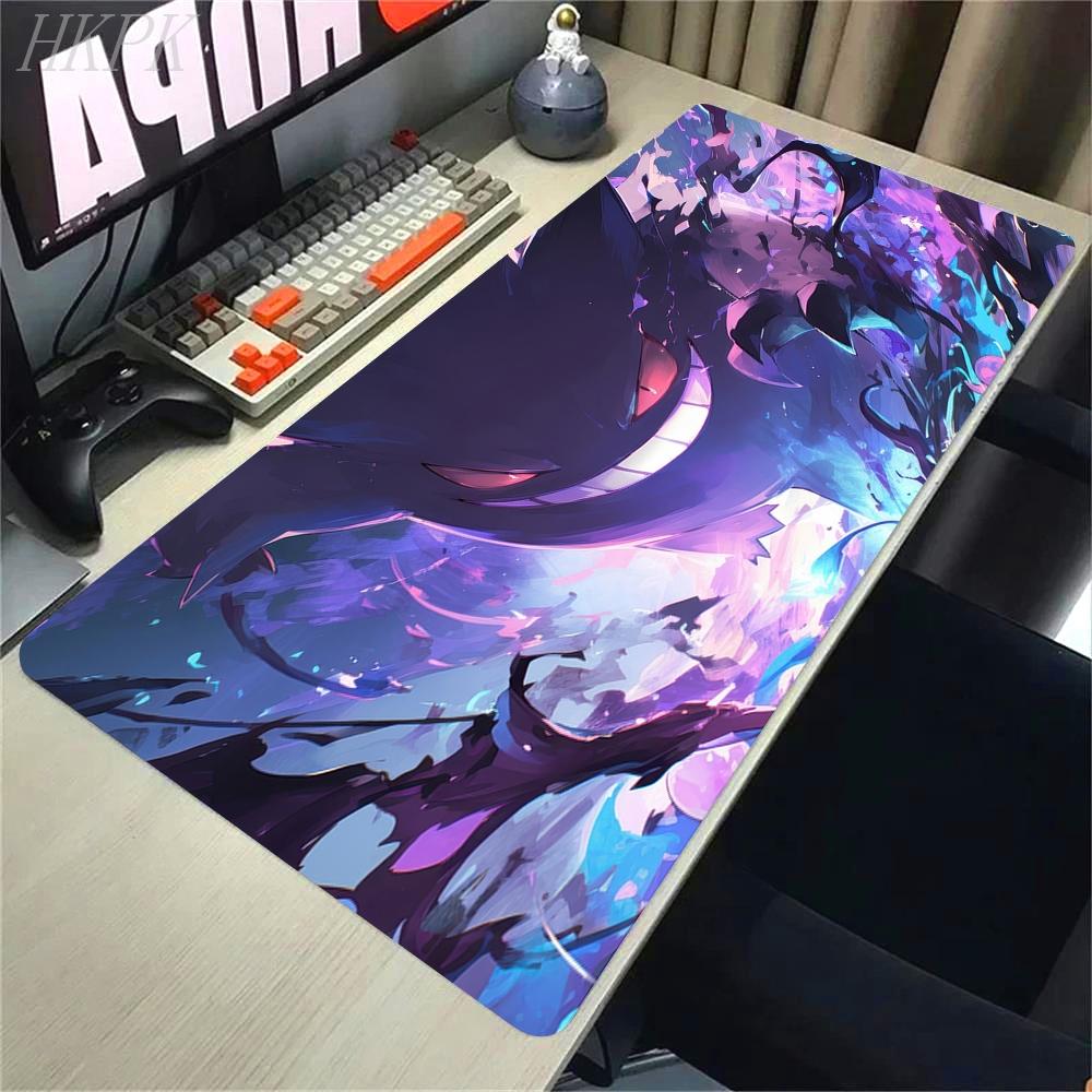XXL Play Mat Laptop Black Gaming Accessories Mouse Pad Japan Anime Keyboard Rug PC P-pokemon Gengar Mousepad Gamer Keyboard Rug