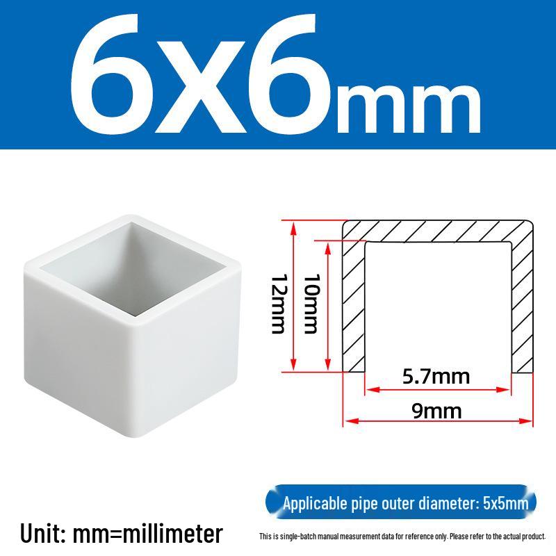 Silicone Anti-slip Chair Leg Cap - Heat Resistant, Square Rubber Sleeve for Steel Pipe with Protective Electroplated Finish