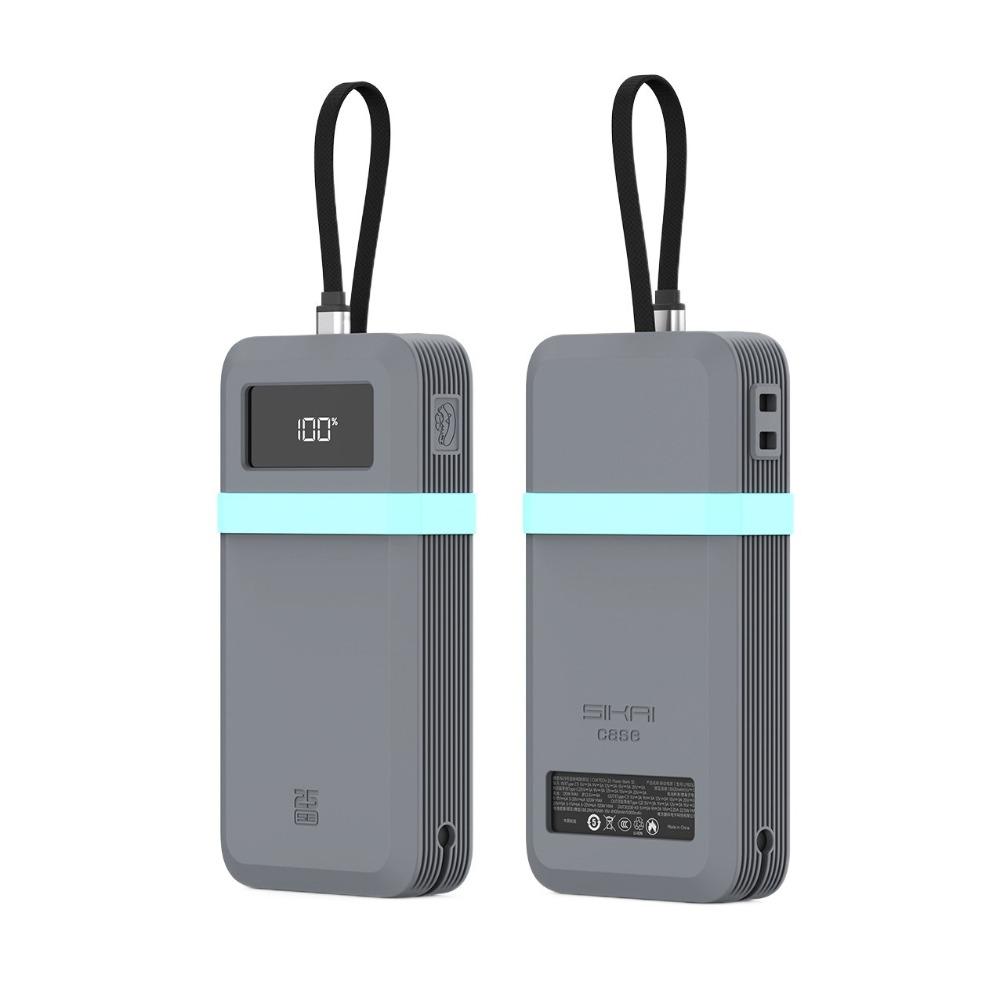 

Shockproof Silicone Case Dustproof Soft Protective Case Solid Color Portable for Cuktech 25 SE Power Bank 25000mAh сірий
