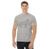 Geometrisches Wolf Linienkunst T-Shirt Herren Damen Shirts Oberteil Minimalistisches Tier T-Shirt Geschenk für Naturliebhaber