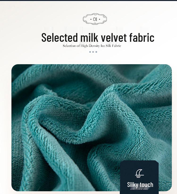 220g Quilted Bed Skirt Set: Warm Milk Velvet with Lace Embroidery (Four Pieces)