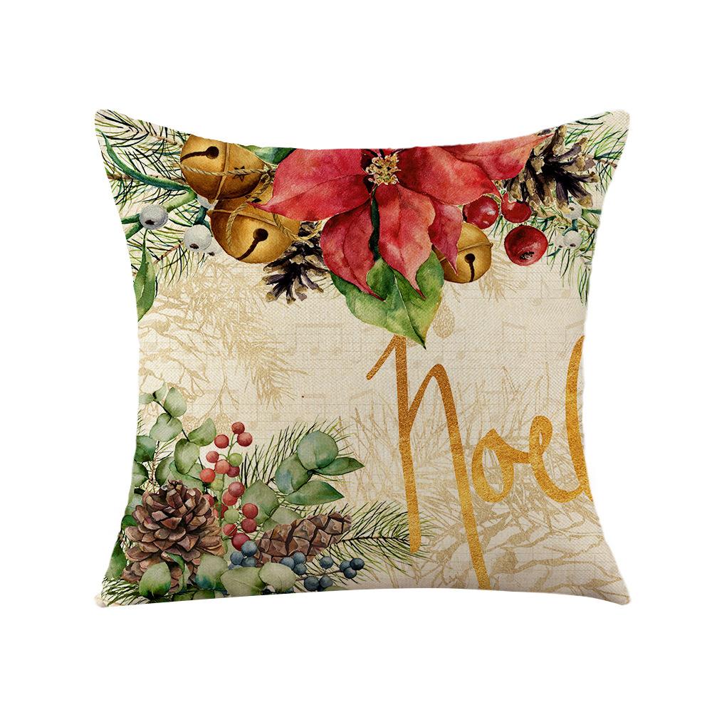 

Рождественская наволочка из льна с принтом, праздничная, праздничная, для дома, гостиной, дивана, наволочка, чехол для подушки 45*45cm JYM176-4