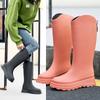 High Rain Shoes Women's New Solid Color Non-slip Thick-soled Water Shoes Long Rain Boots Fashion Water Boots Thermal Rubber Shoes