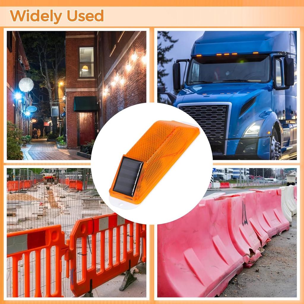 1/8PCs Car Warning LED Lamp Strobe Solar Light Solar Warning Lamp Chip Control Bridge Night Driving Safety Traffic Caution Light