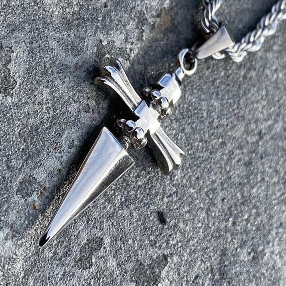 Nerezový řetízek náhrdelník Ležérní styl Pánské šperky Náhrdelník s křížkem Dárek pro kluky