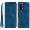 For Oppo A74 5G/A93 5G/A54 5G Folding Stand Wallet Mobile Case Triangle Imprint Leather Cover with Strap