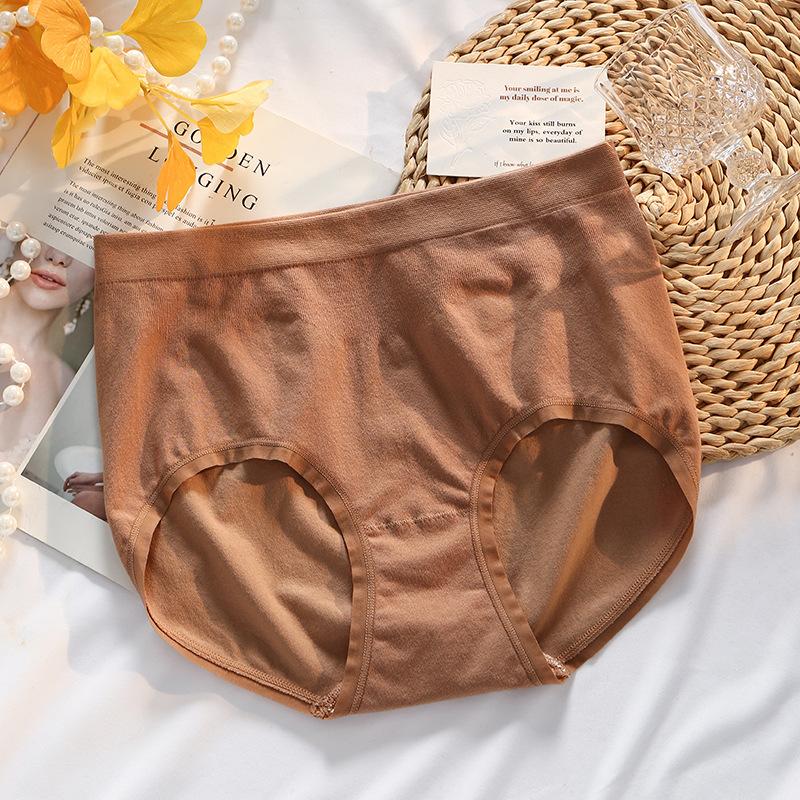 Große Größe Damen Frühling und Herbst Reine Baumwolle Antibakterieller Schritt Nahtlos Hohe Taille Dreieck Slip