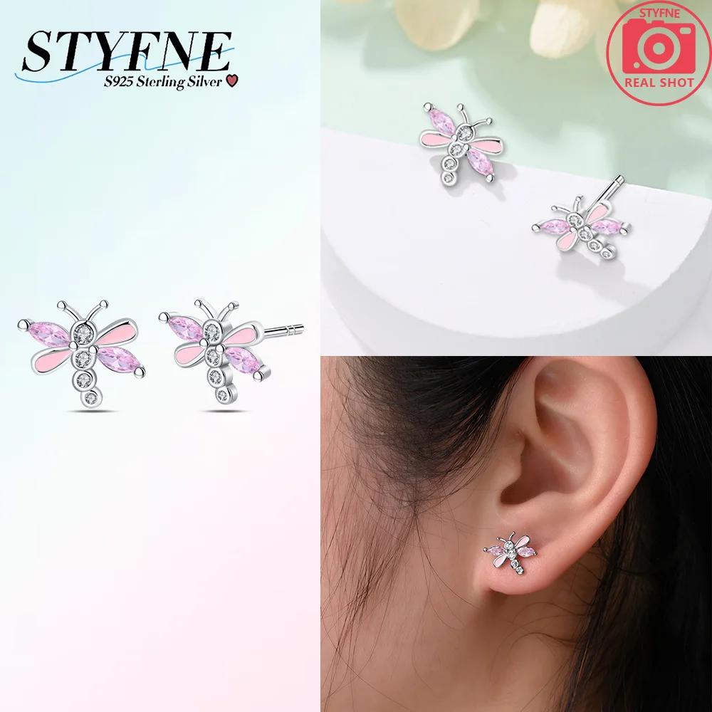Copper Metal Authentic Original Earring of Bat Spider Red Eight-spotted Ladybug Earring Woman's Bee Dragonfly Earring Women High Quality Fine Jewelry