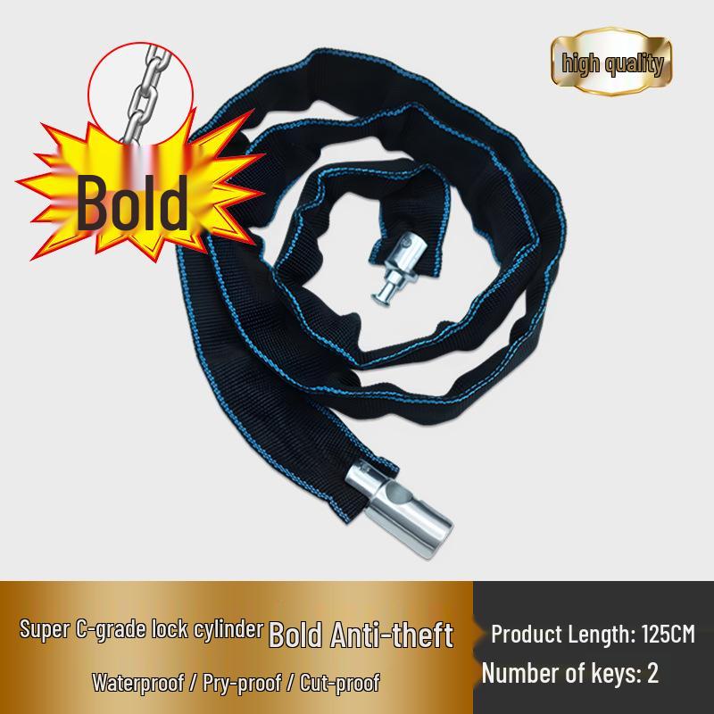 Anti-Theft Bicycle & Motorcycle Chain Lock for Mountain Bikes, Scooters, and Battery Cars.