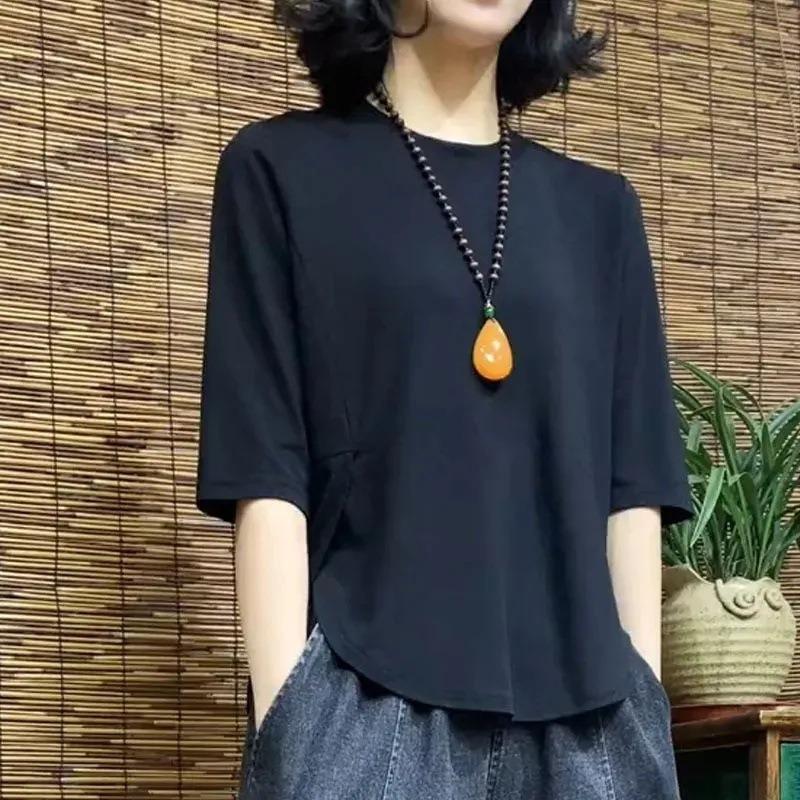 Irregularly Designed New Style Mid-sleeve Summer Shirt