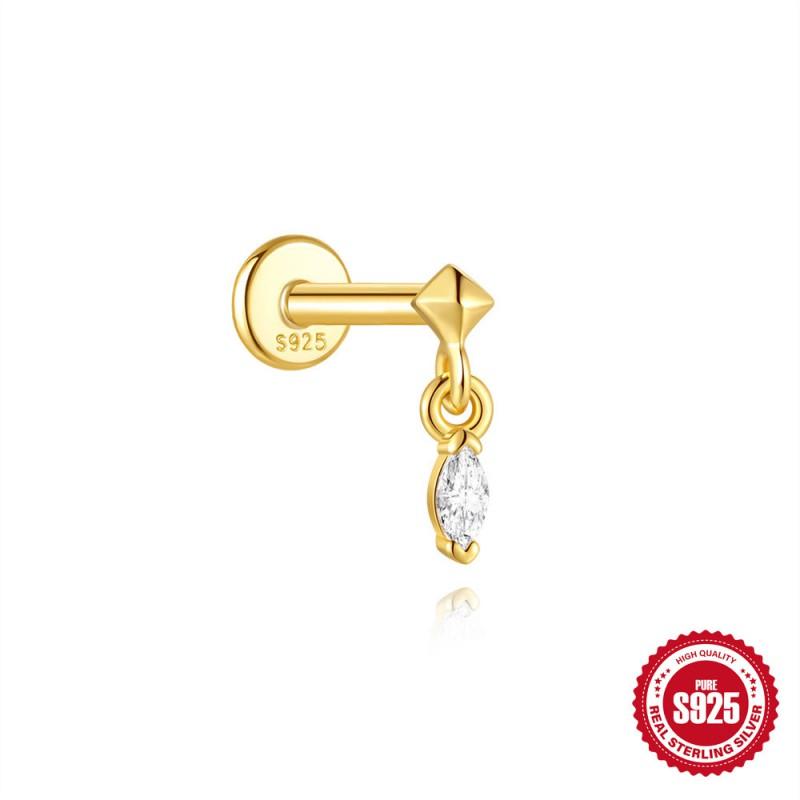 Geometric Star Butterfly Stud Earrings With Zircon Accents Tassel Detail Sterling Pierced Ear Jewelry
