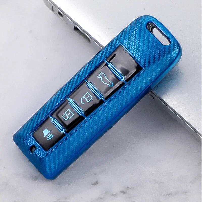 FOR Great Wall WEY Wey VV5 VV6 VV7 A1 A3 A4 A5 A7 A8 Car Smart Key Case TPU Carbon Fiber Protector Bag Fob Cover Keychain