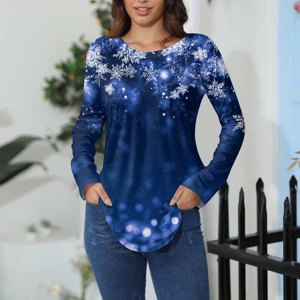 Tee Shirts For Women Fall Casual Long Sleeve Shirts Sweatshirt Vintage Graphic Printing Top Pullover Valentine's Day