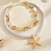 Gold necklace exaggerated beach wind alloy accessories handmade shell starfish item jewelry women's collarbone chain