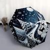 Winter Landscape,Snowy Scene Automatic Folding Umbrella Compact 8 rib Design,Unique Style,Suitable for Everyday Outdoor Use,Perfect Gi