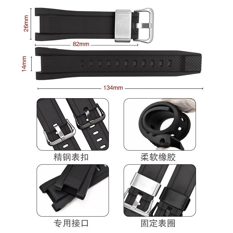 Correa de Resina para Casio G-Shock GST-W300 GST-S300 GST-S210B GST-S110 GST-W110 Hombres Reemplazo Pulsera Brazalete de Goma Camuflada para Reloj