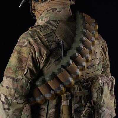 Tactical Shell Bullet Bandolier Belt Pump Tactical Shell Holder Peppergun Bandoleer For Outdoor Training CS Cosplay 16 Rounds