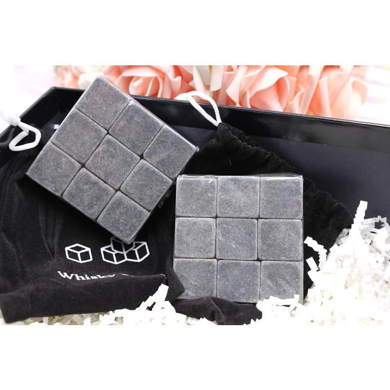 Whiskey Cold Soapstone Whisky Stones Sipping and Chilling Rocks Ice Cubes Wine Scotch Beer with Carrying Pouch Bar Accessories