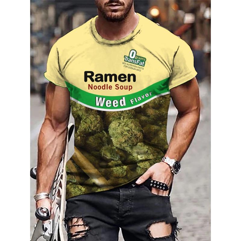 Men's 3D Trendy Letter Summer Short Sleeved Simple Round Neck T-shirt Street Style Shirt