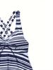 2026 European & American Plus-Size Striped Split Skirt Bikini Bottoms for Women