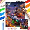 Cars Pumpkin Festival Oil Paint by Numbers Painting Kit Hand Painted Home Decor Gift