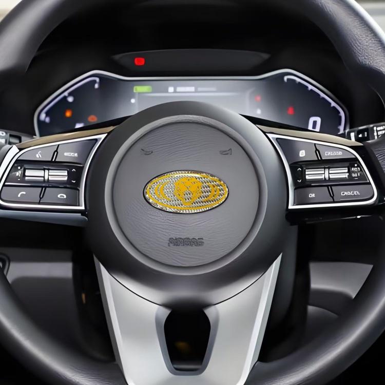 1pcs lion carbon fibre 3D 6cm steer wheel emblem Sticker Car Steering Wheel Car Interior Emblem Car styling Accessories For KIA