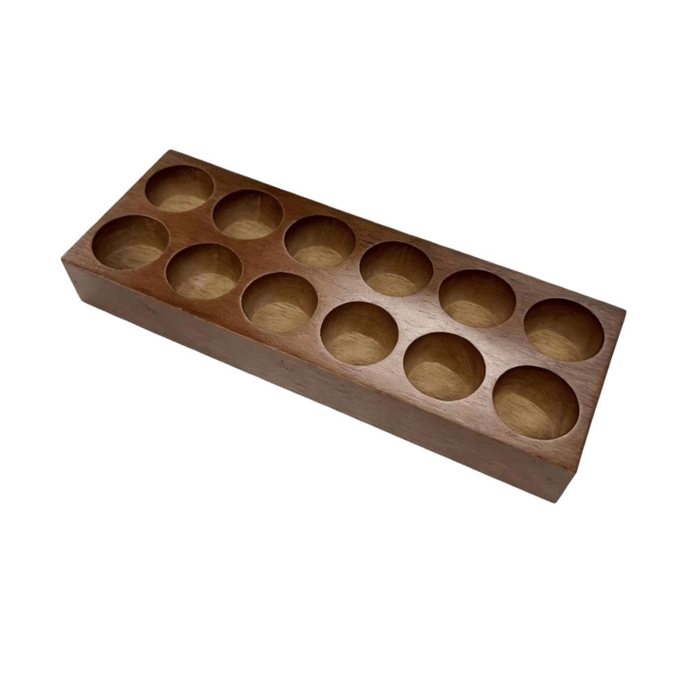 Heavy-Duty Essential Oil Bottle Rack 6 or 12-Slot Natural Wood Perfumes Stand Multi-Purpose Large Capacity Desktop Display Rack