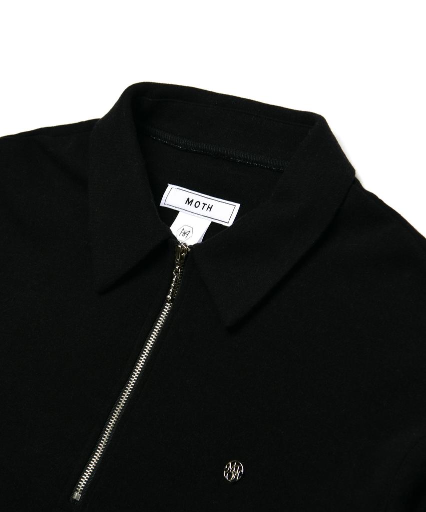 Moseu Angora Zip-Up Pullover_Black