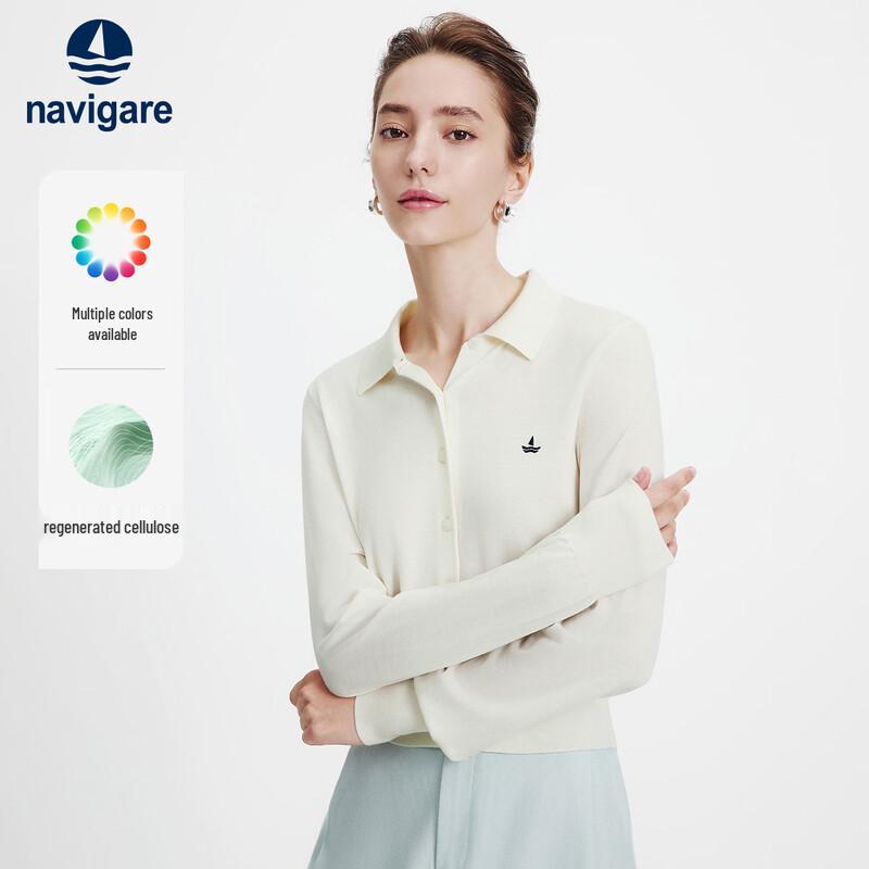 

Navigare Women s Lightweight Polo Knit Cardigan M