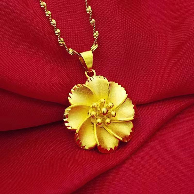 Colar Girassol: Corrente de Clavícula Dourada Ondulada Dupla com Pingente de Flor - Presente Perfeito de Qixi para Namorada