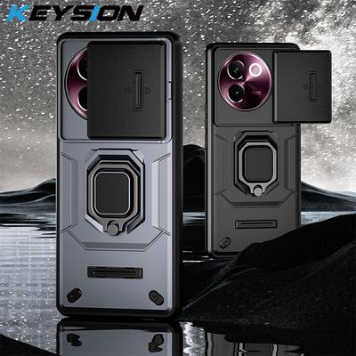 KEYSION جراب مقاوم للصدمات لهاتف VIVO V30e 5G مع حامل حلقي لحماية عدسة الكاميرا وغطاء خلفي لهاتف VIVO V30e 5G