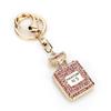 Exquisite Rhinestone-Inlaid Perfume Bottle Pendant Necklace & Car Keychain