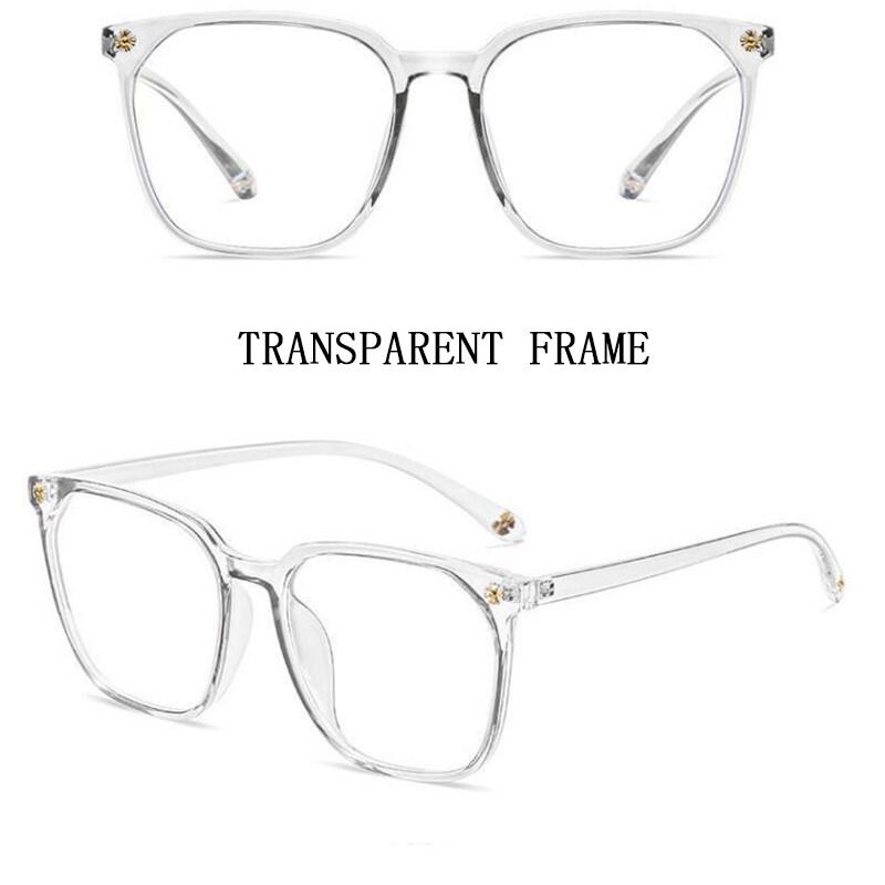 Trendy Women's Eyes Anti-Blue Light Myopia Glasses Black Fashion Flat Glasses Men's Eyes