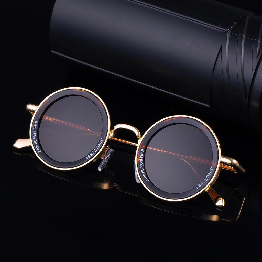 2025 Modern European & American Retro Men’s Round Sunglasses with Sun Protection