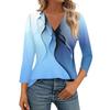 Top da donna con maniche a 3/4, scollo a V, tunica casual, camicie basiche, camicetta ampia