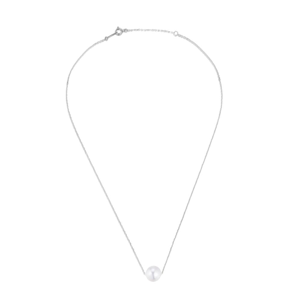 PÄRLA Tillverkad i Japan Naturligt Pärlhalsband Akoyapärla Pärlhalsband Vardagsbruk Enkel Genomborrning [KOKO JEWELRY] Dam E. (Vit Kedja)