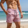 Men Sports Casual Loose Solid Color Swim Shorts Men 4-Point Quick-Dry Beach Shorts Male Lightweight Breathable Board Shorts